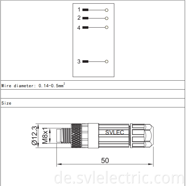 M8 connector size